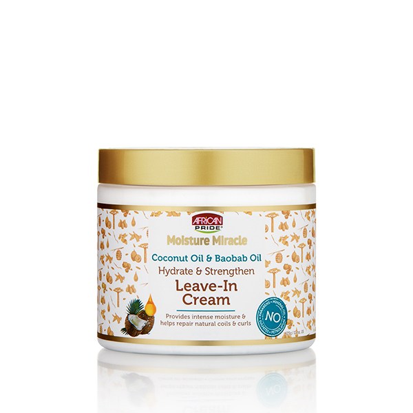 African Pride Moisture Miracle Coconut Oil & Baobab Oil Leave In Cream-15oz.
