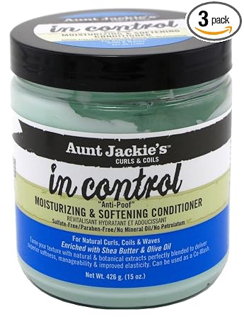 Aunt Jackies In Control Moisturizing & Softening Conditioner 15 Ounce Jar
